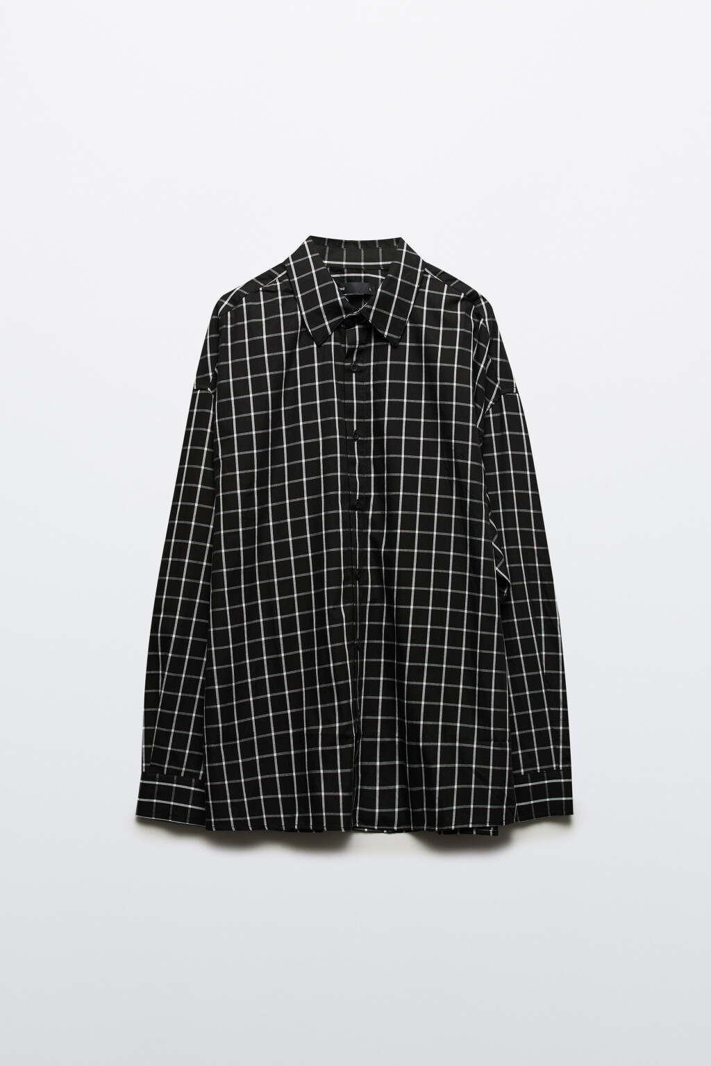 Рубашка хлопковая в клетку - цвет черный - 7