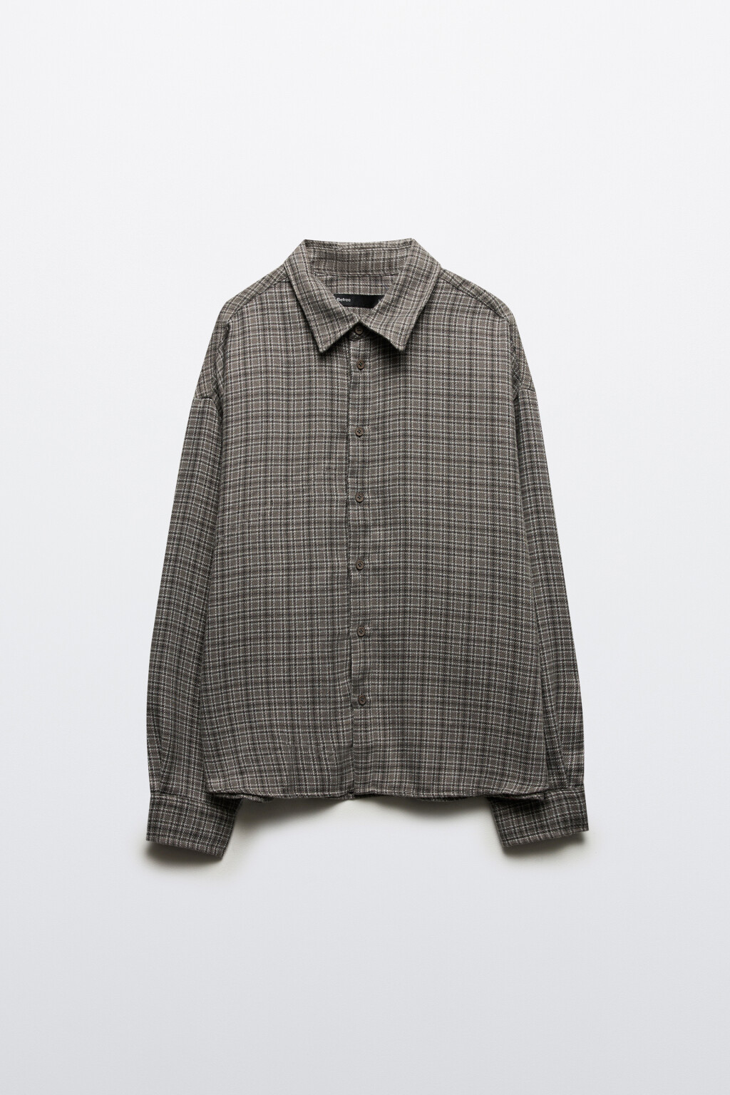 Рубашка теплая в клетку - цвет серый - 7
