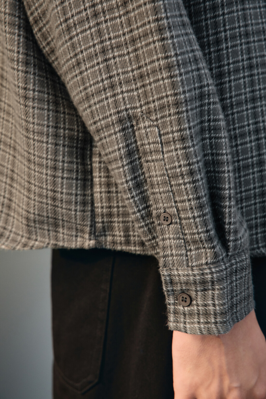 Рубашка теплая в клетку - цвет серый - 6
