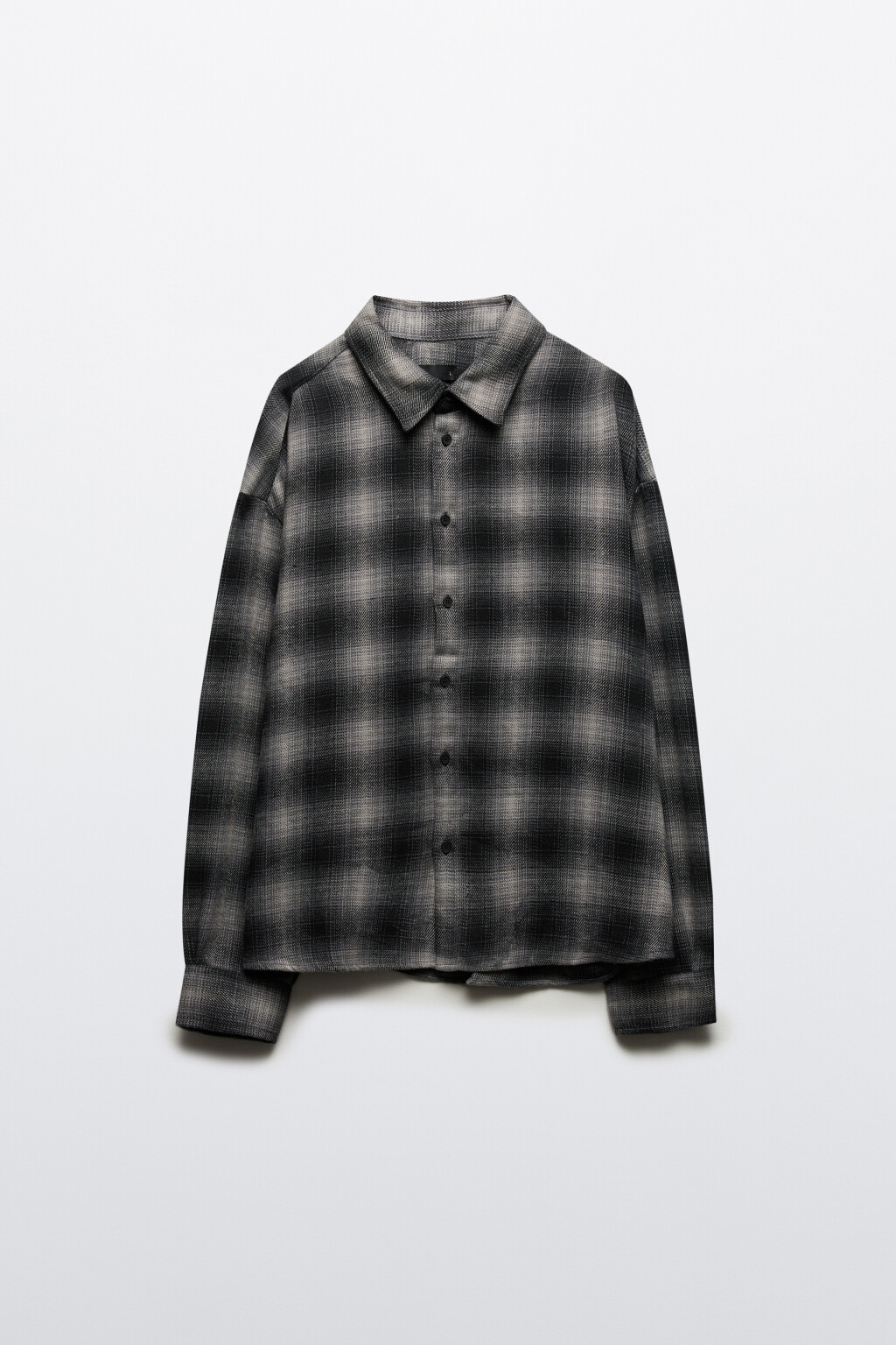 Рубашка теплая в клетку - цвет черный - 8