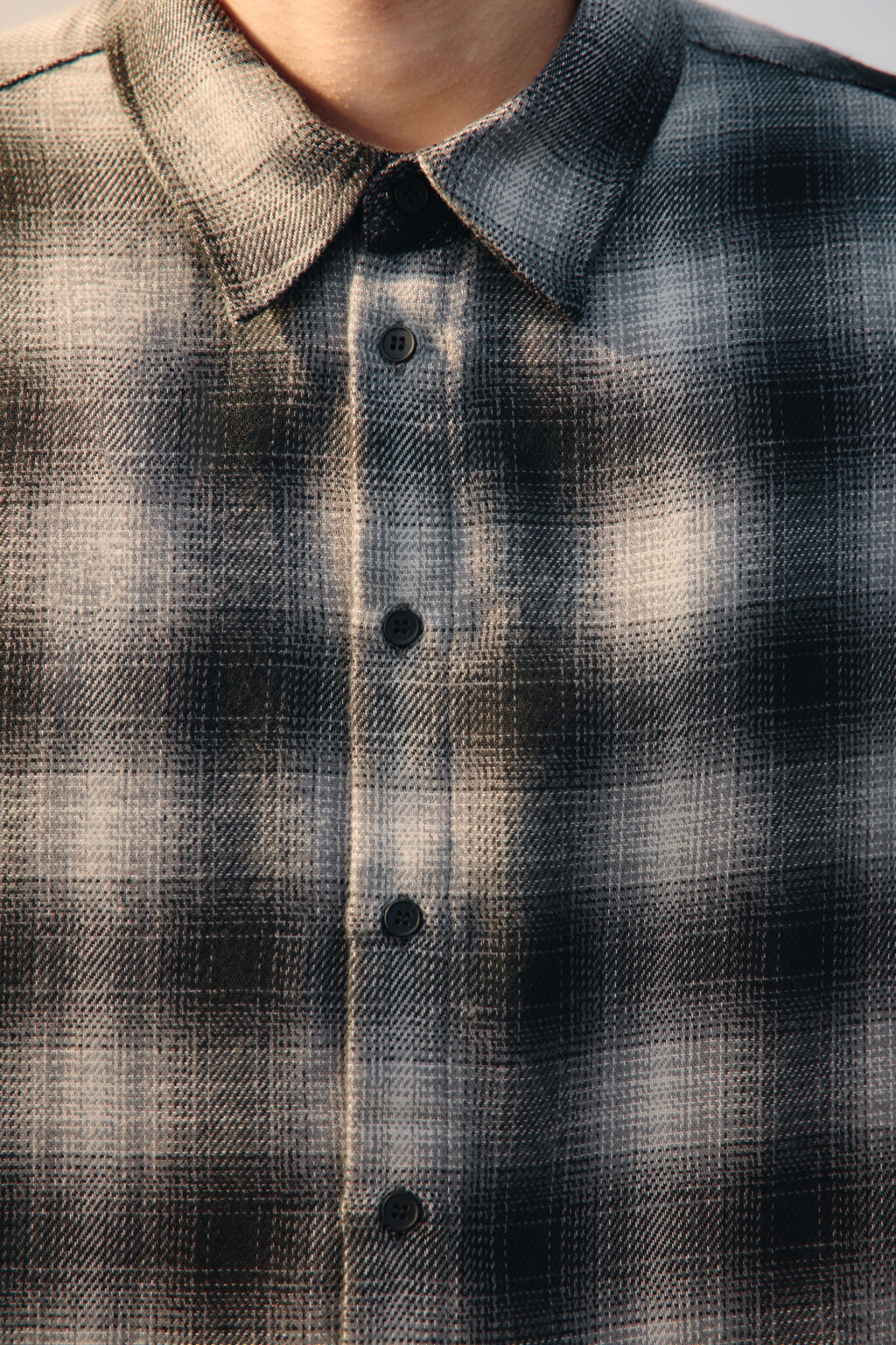 Рубашка теплая в клетку - цвет черный - 6