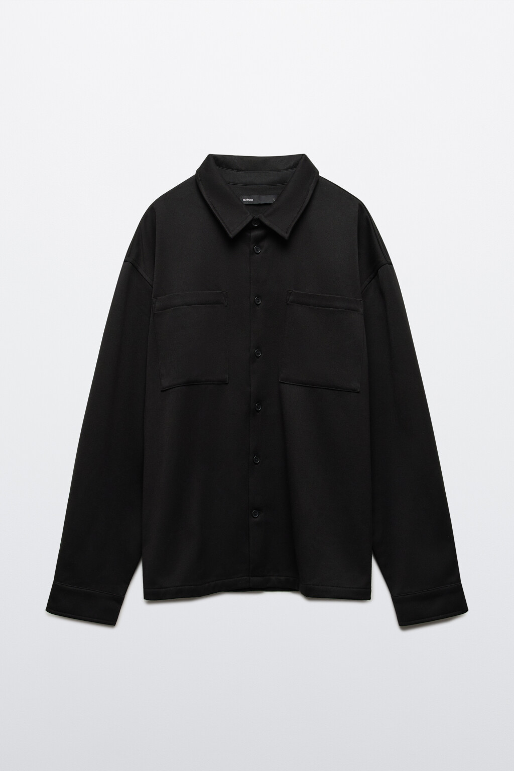 Рубашка плотная с карманами - цвет черный - 7
