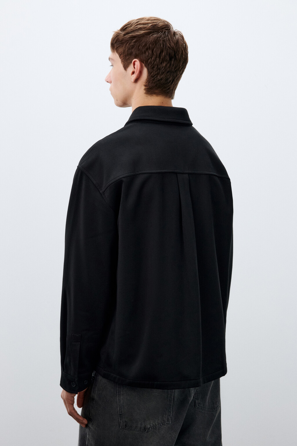 Рубашка плотная с карманами - цвет черный - 3