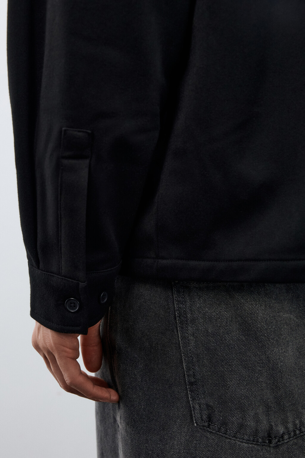 Рубашка плотная с карманами - цвет черный - 6