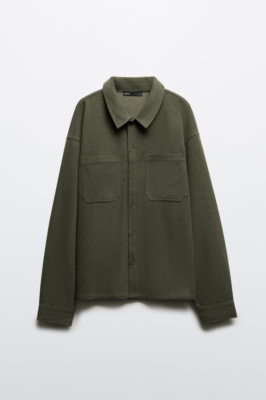 Рубашка теплая с карманами - цвет зеленый - 7