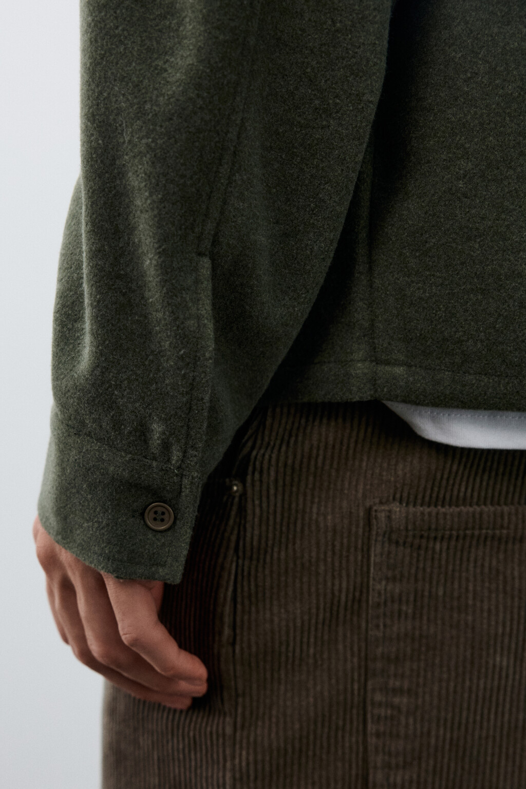 Рубашка теплая с карманами - цвет зеленый - 6
