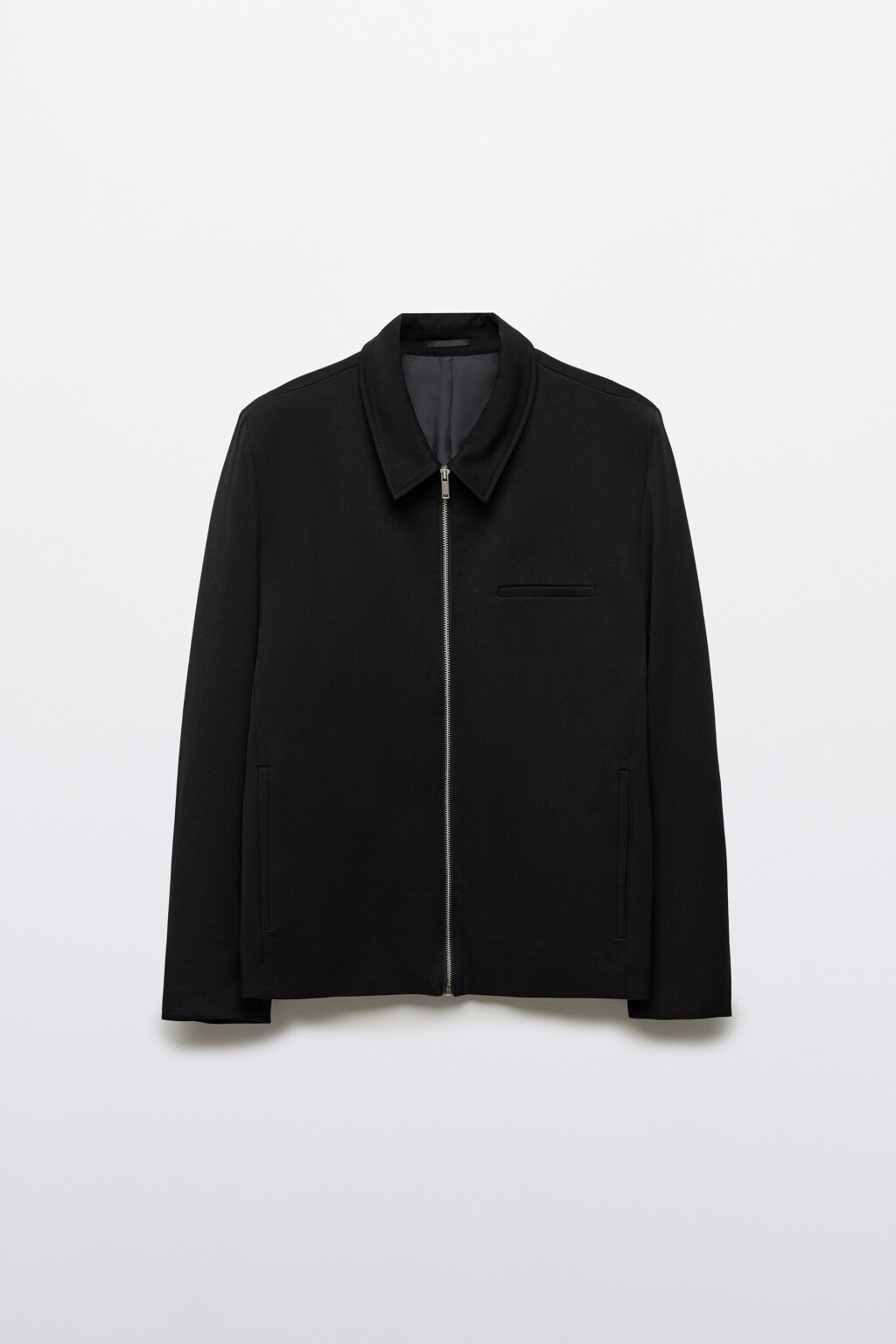 Пиджак короткий на молнии - цвет черный - 1