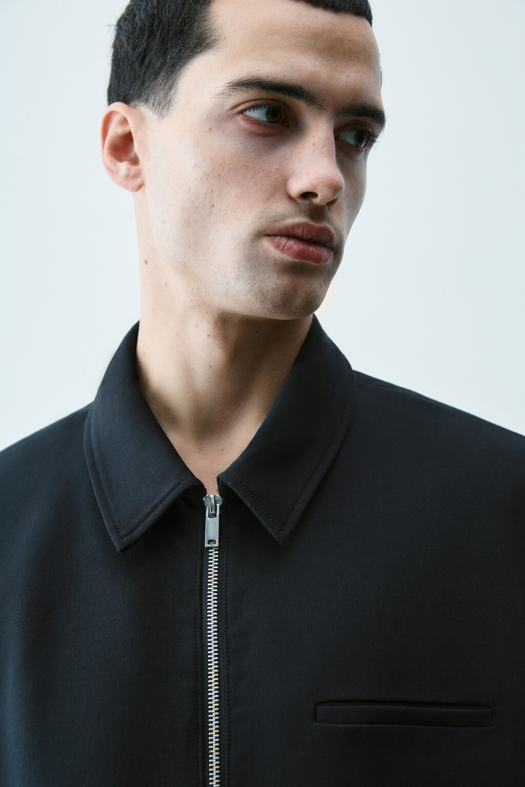 Пиджак короткий на молнии - цвет черный - 7