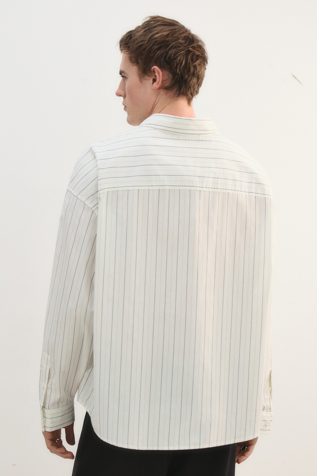 Рубашка в полоску с вышивкой - цвет белый - 4