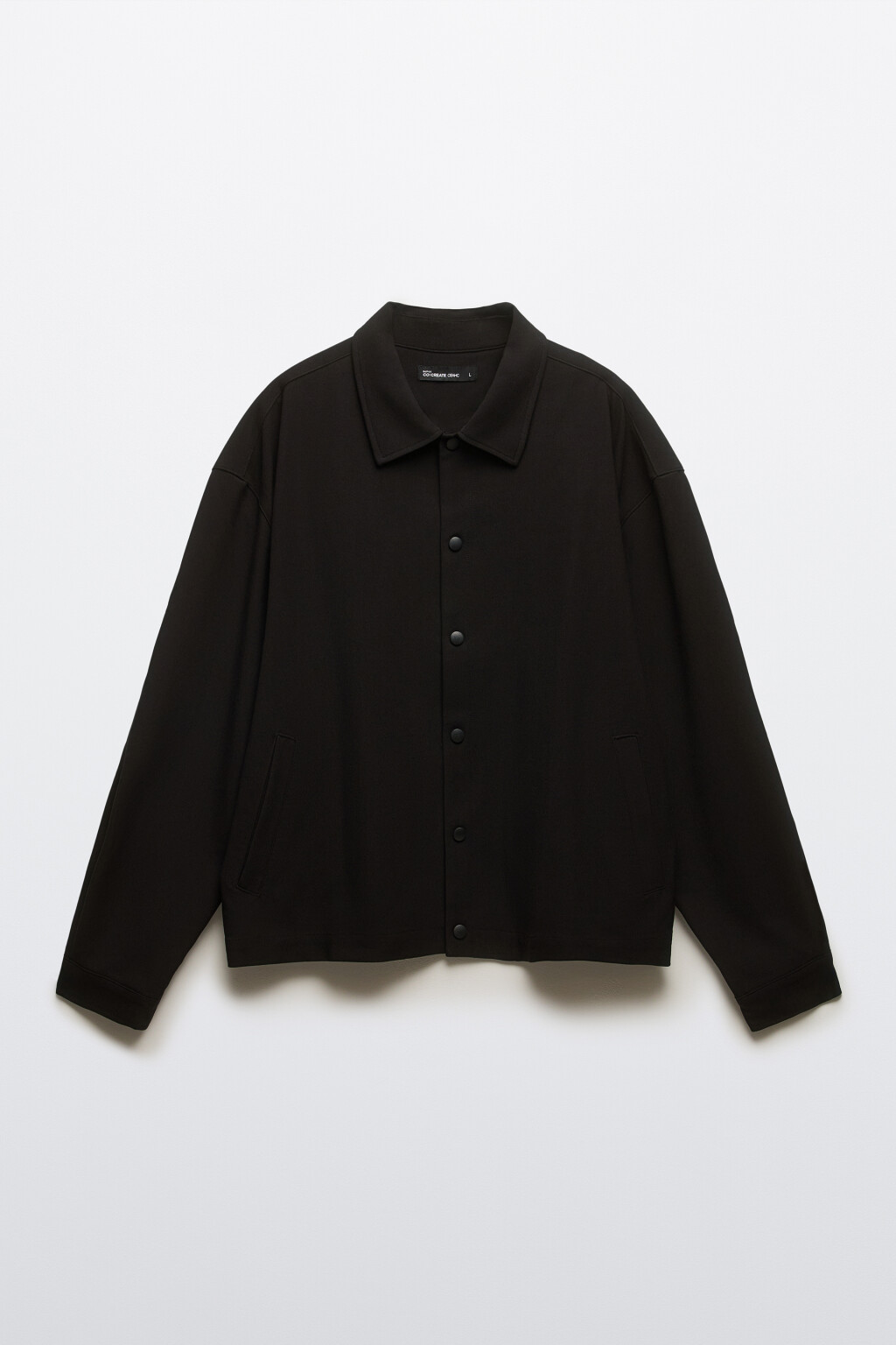 Рубашка-овершот на кнопках - цвет черный - 9