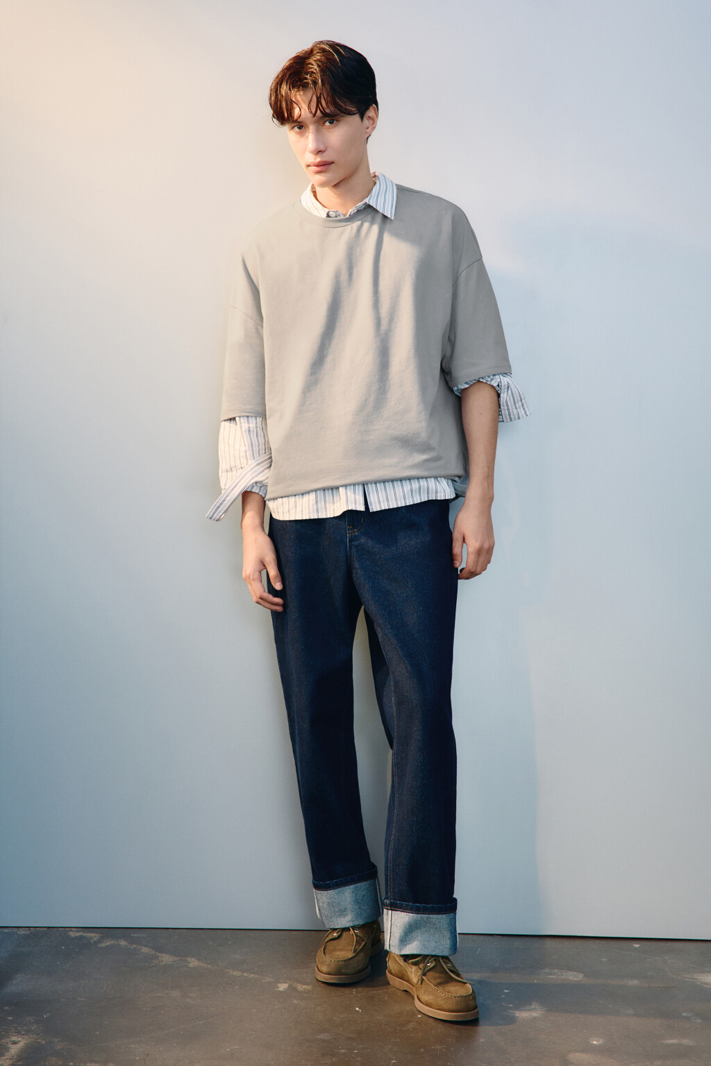 Футболка хлопковая с принтом - цвет серый - 4