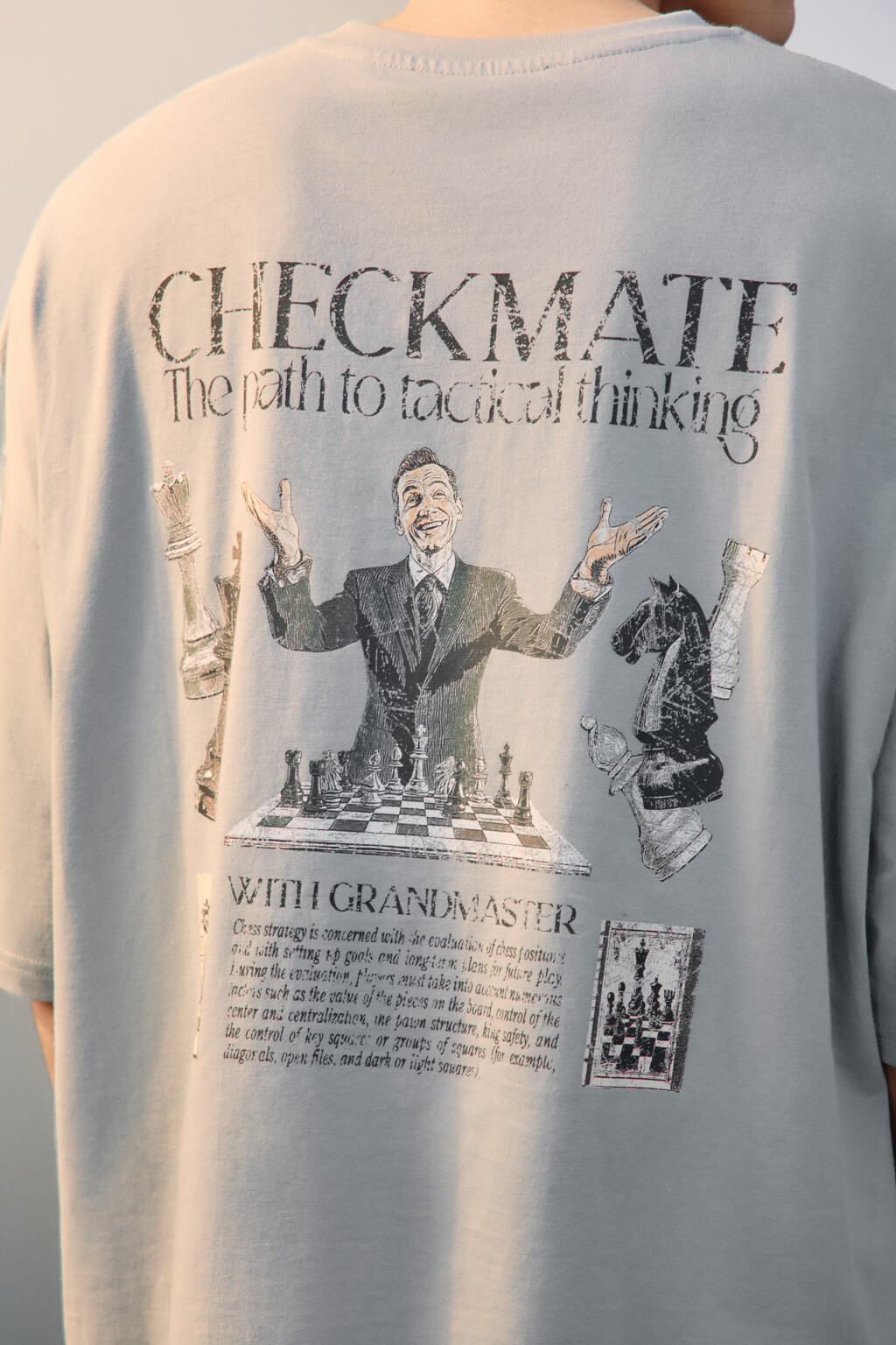 Футболка хлопковая с принтом - цвет серый - 5