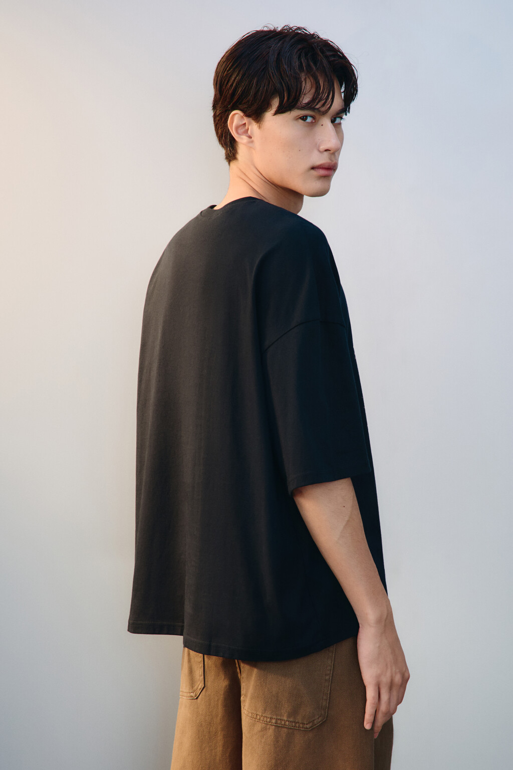 Футболка хлопковая с принтом - цвет серый - 3