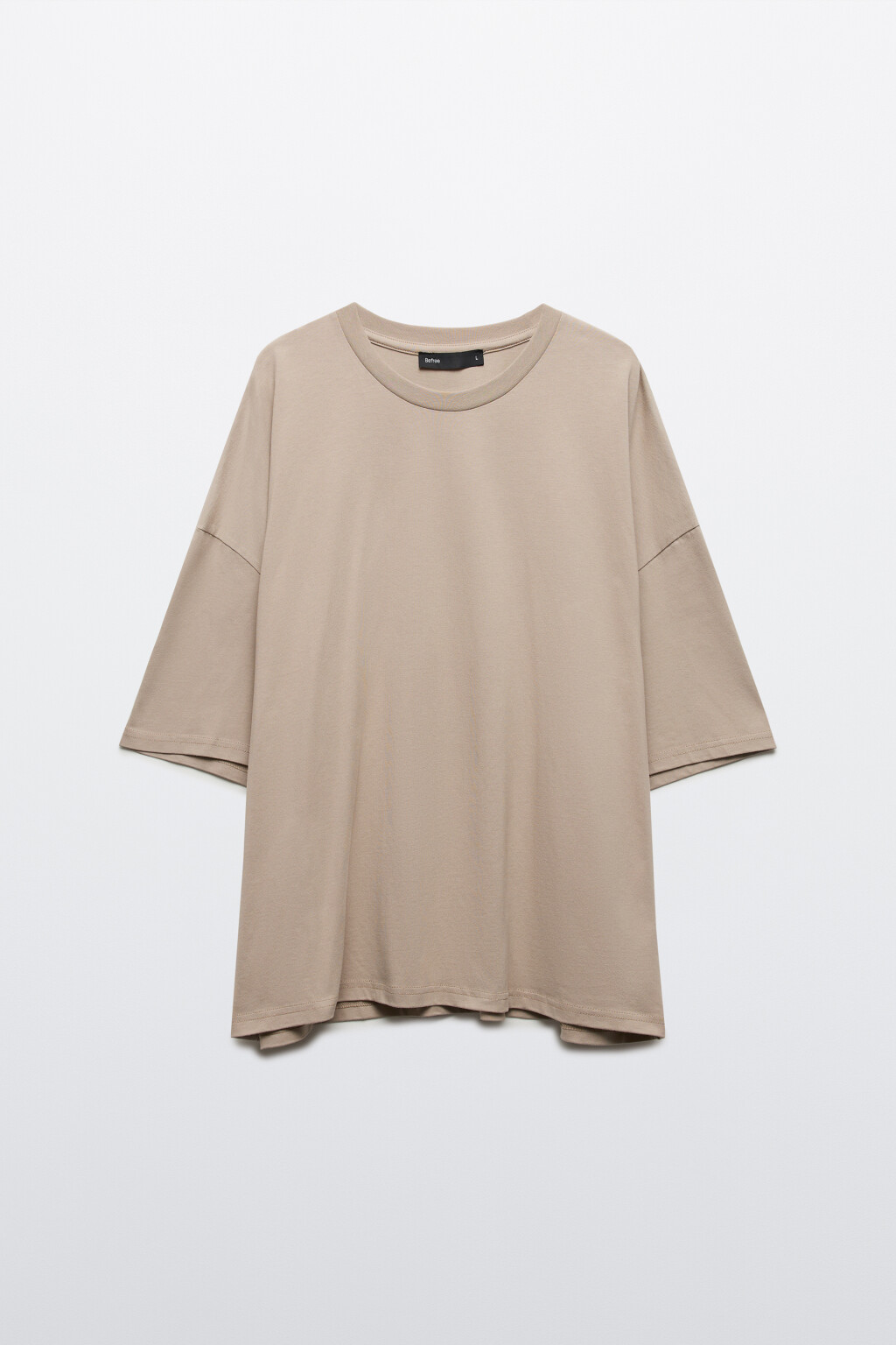 Футболка хлопковая с принтом - цвет бежевый - 7