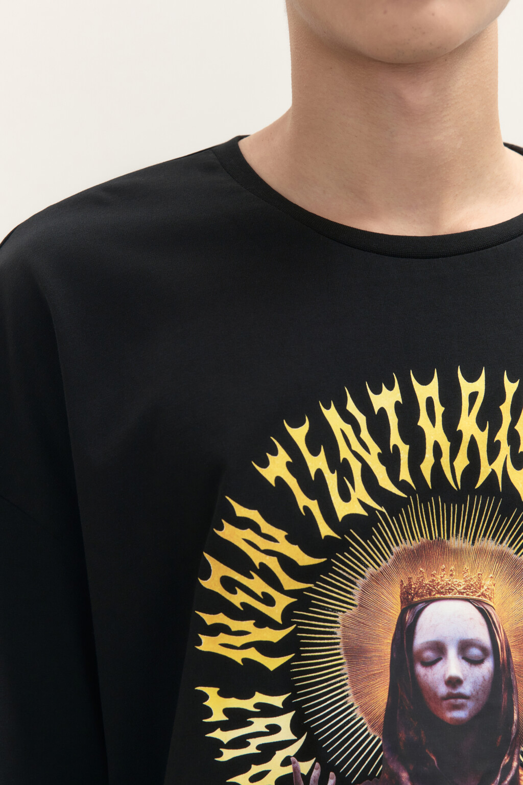 Футболка хлопковая с принтом - цвет черный - 5