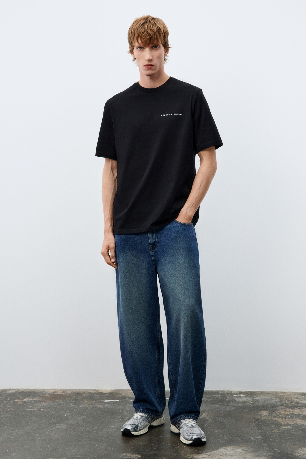 Футболка с принтом-надписью - цвет черный - 4