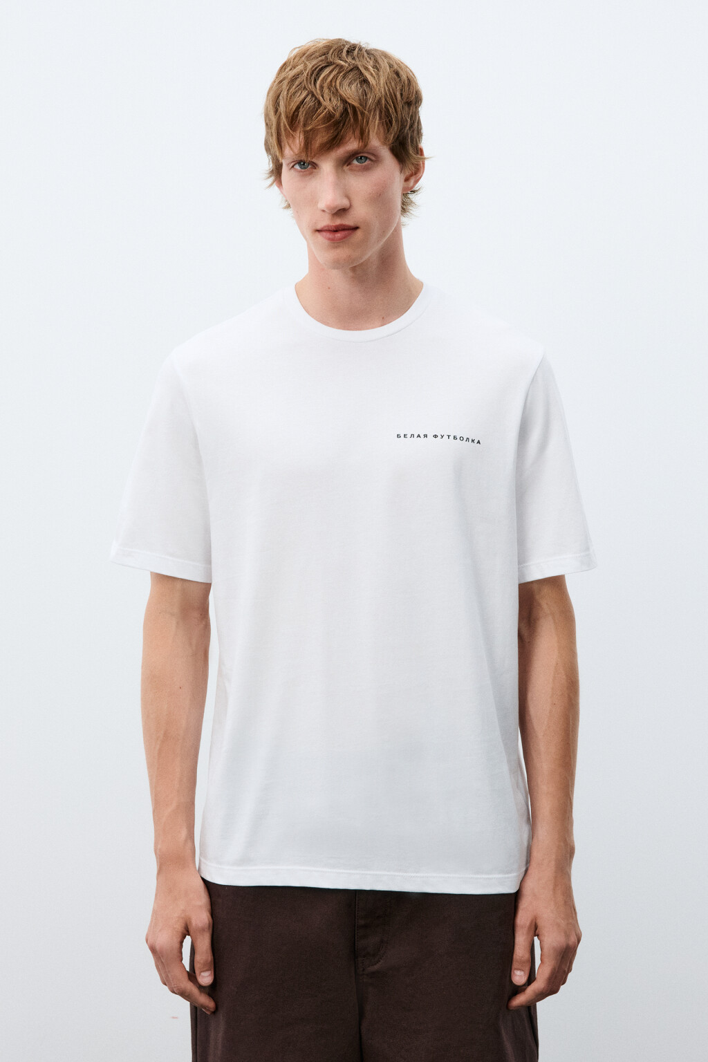 Футболка с принтом-надписью - цвет белый - 3