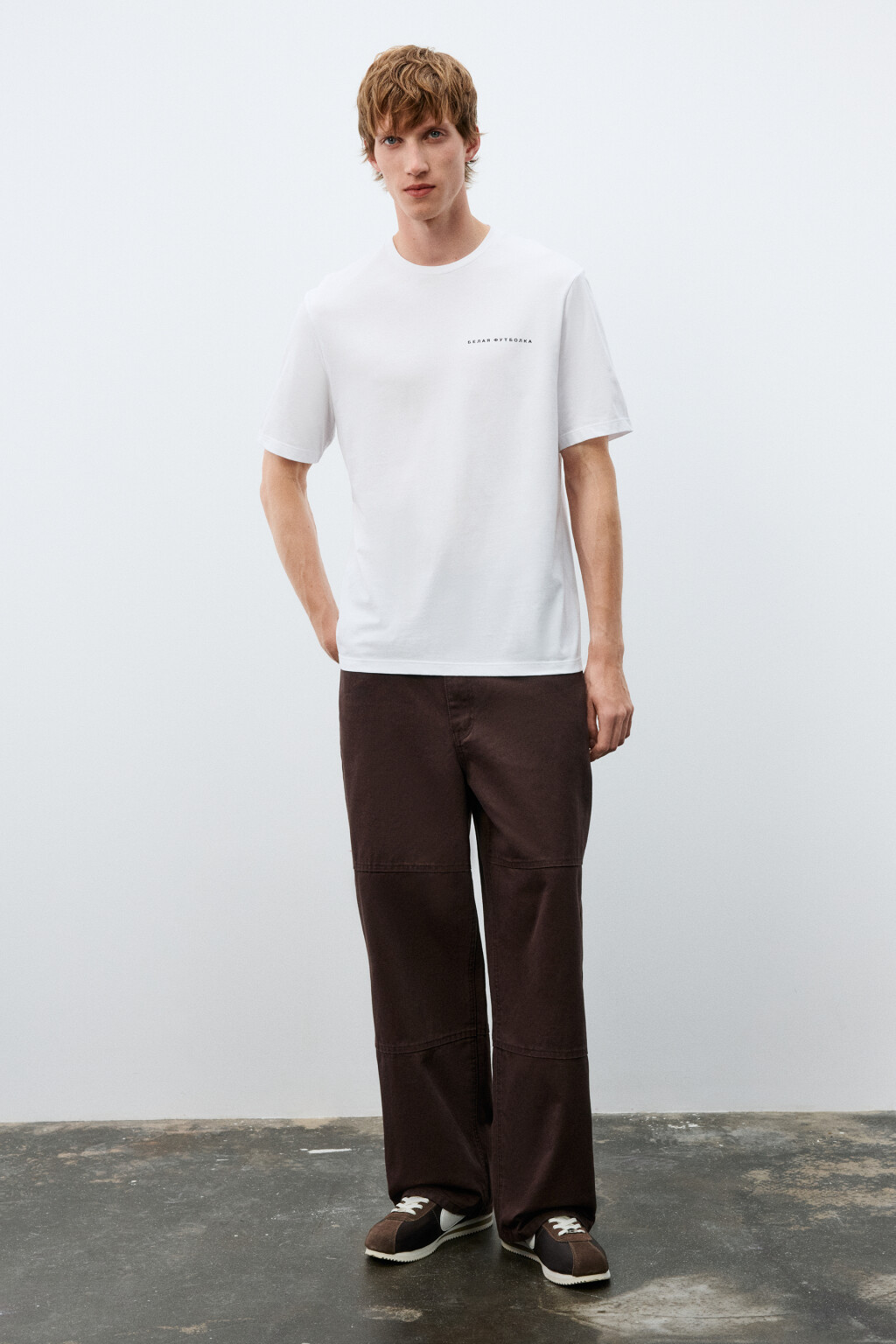 Футболка с принтом-надписью - цвет белый - 5