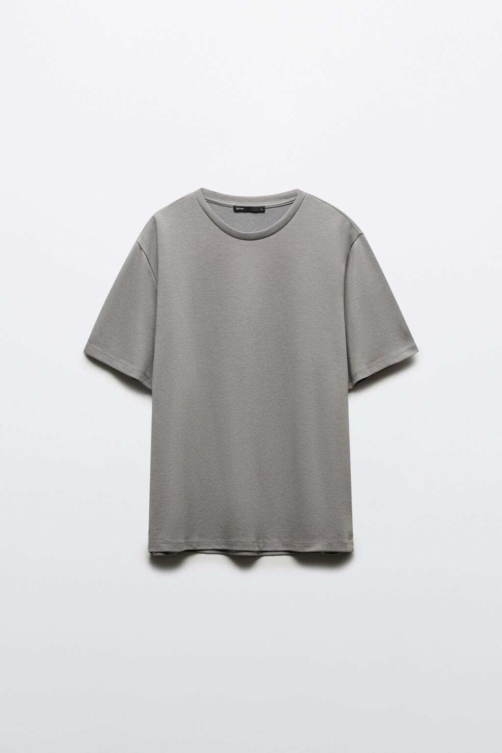 Футболка прямая из гладкой ткани - цвет серый - 7