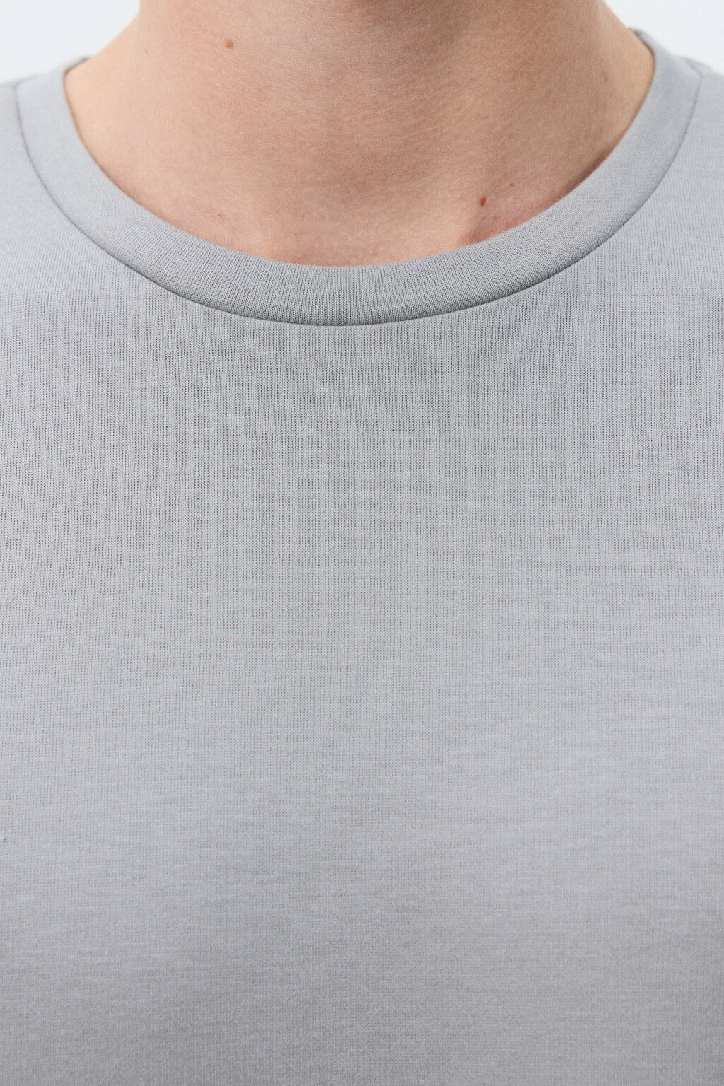 Футболка прямая из гладкой ткани - цвет серый - 5