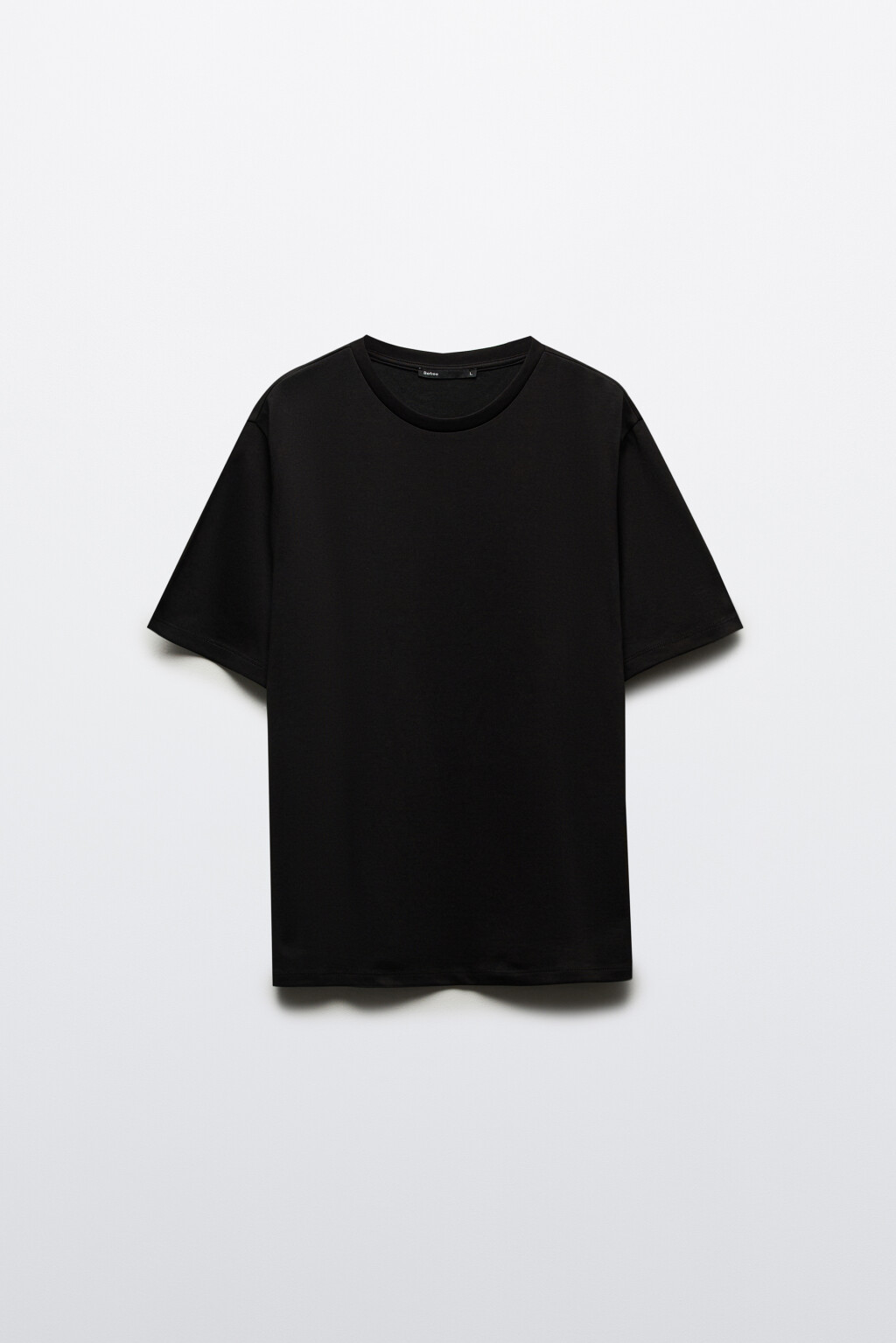 Футболка прямая из гладкой ткани - цвет черный - 8