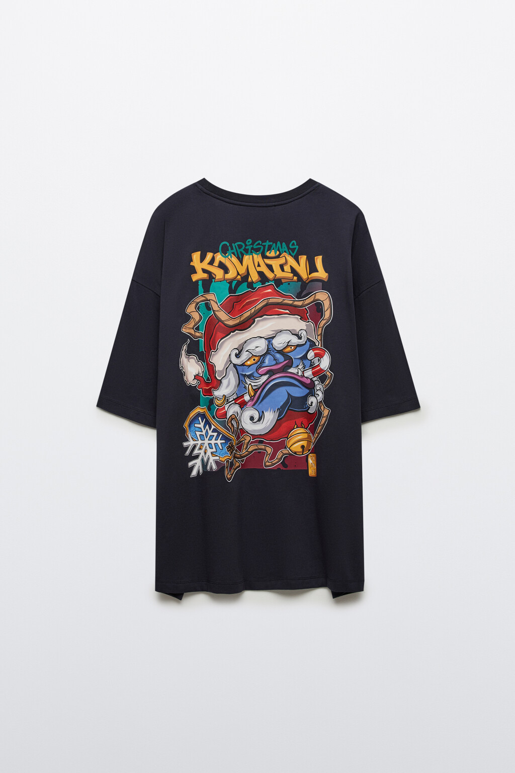 Футболка с новогодним принтом - цвет синий - 9