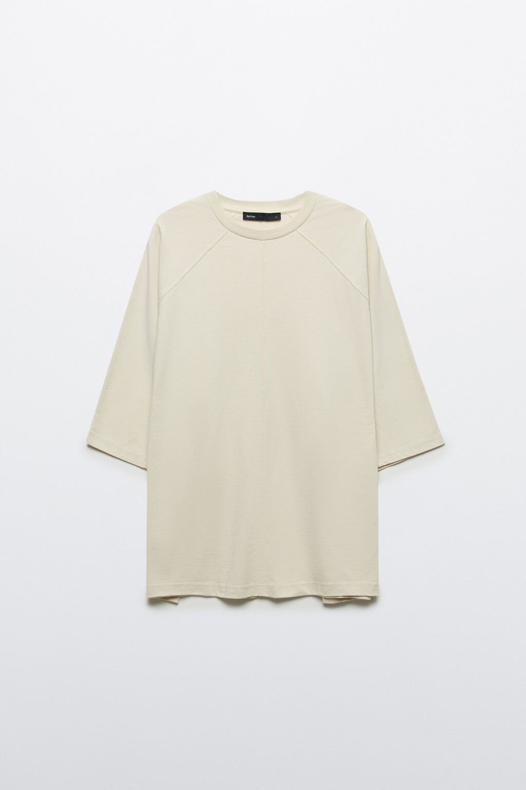 Футболка прямая из хлопка - цвет молочный - 7