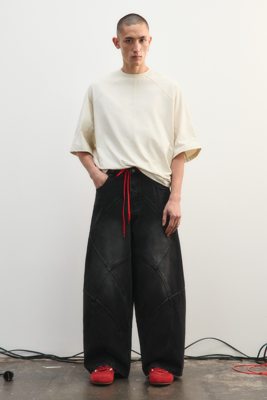 Футболка прямая из хлопка - цвет молочный - 4