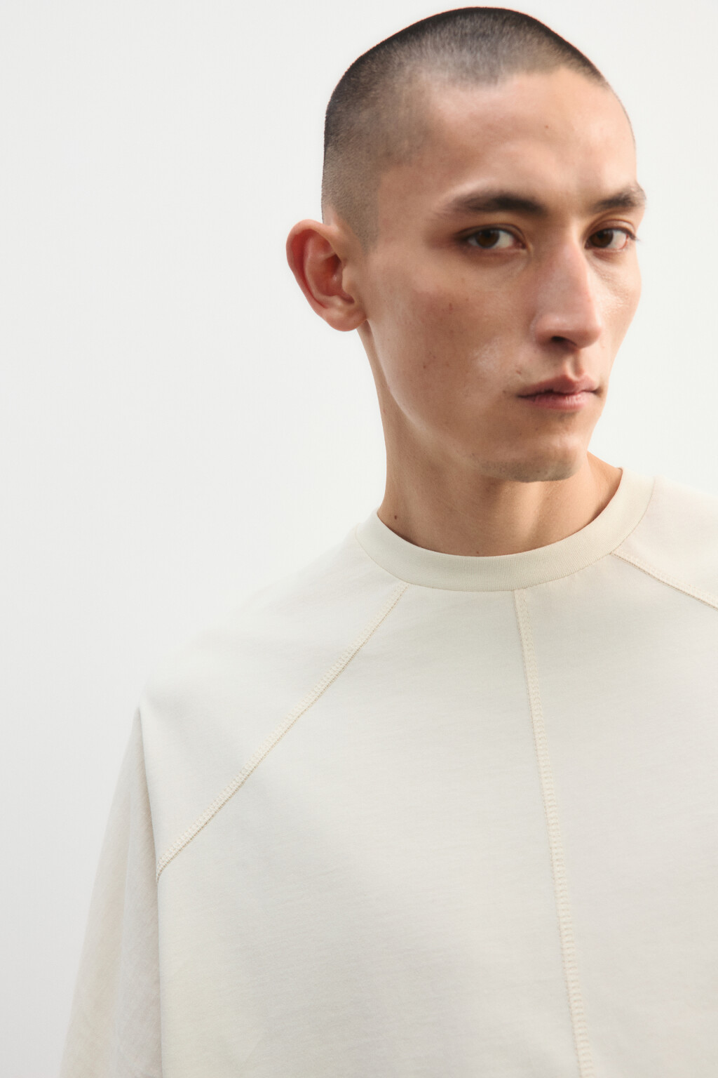 Футболка прямая из хлопка - цвет молочный - 6