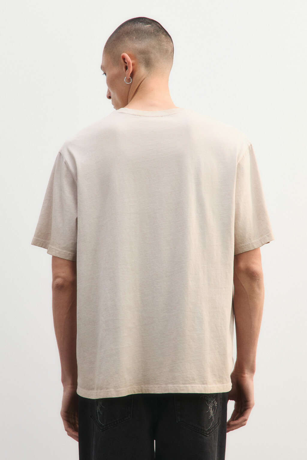 Футболка вареная с принтом - цвет серый - 4