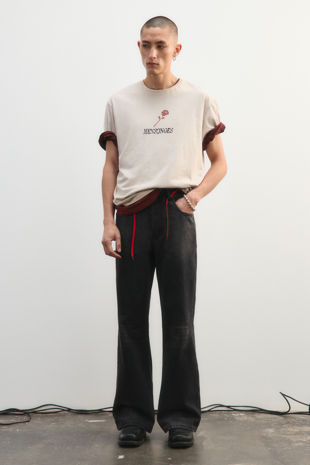 Футболка вареная с принтом - цвет серый - 5