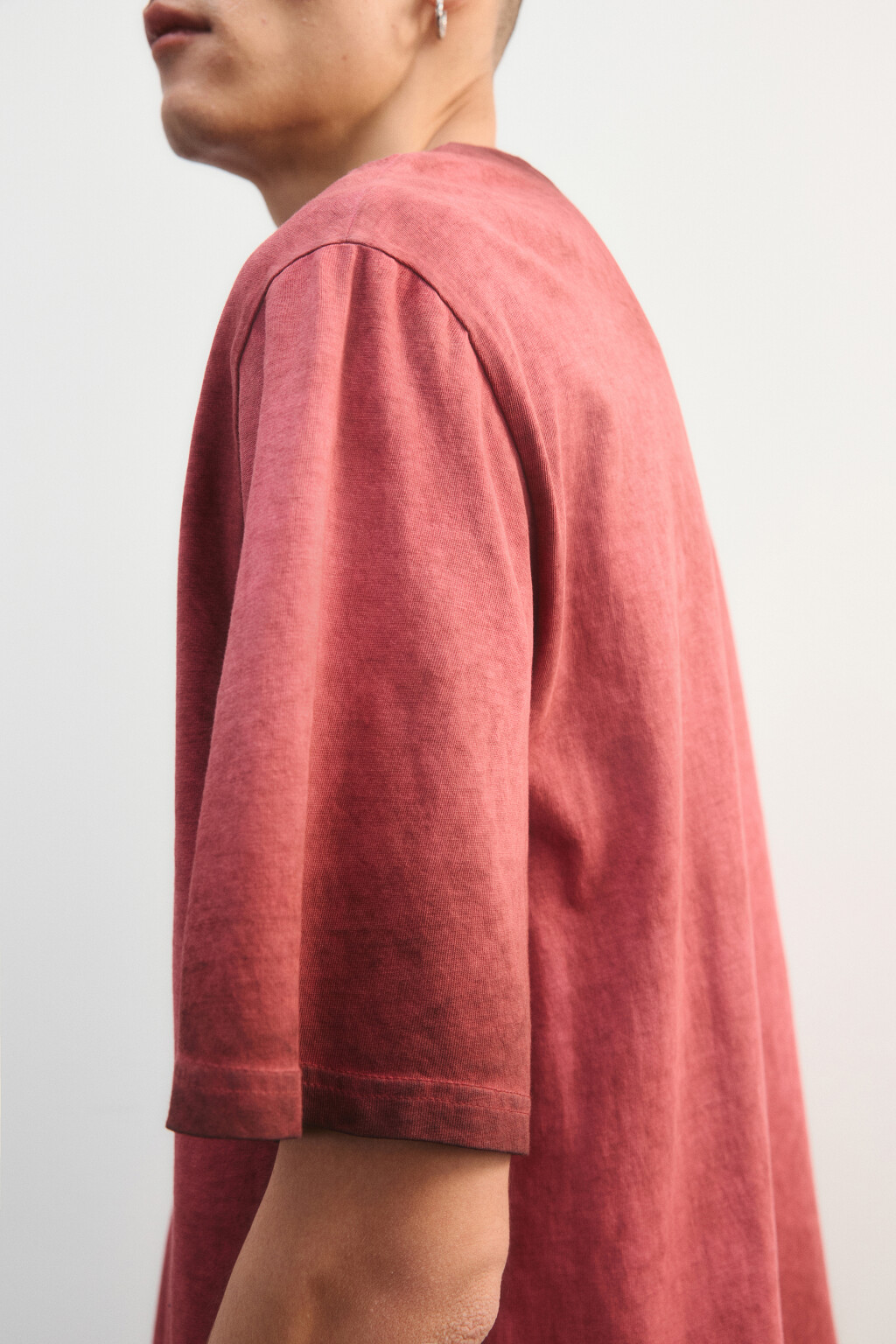 Футболка вареная с принтом - цвет бордовый - 7