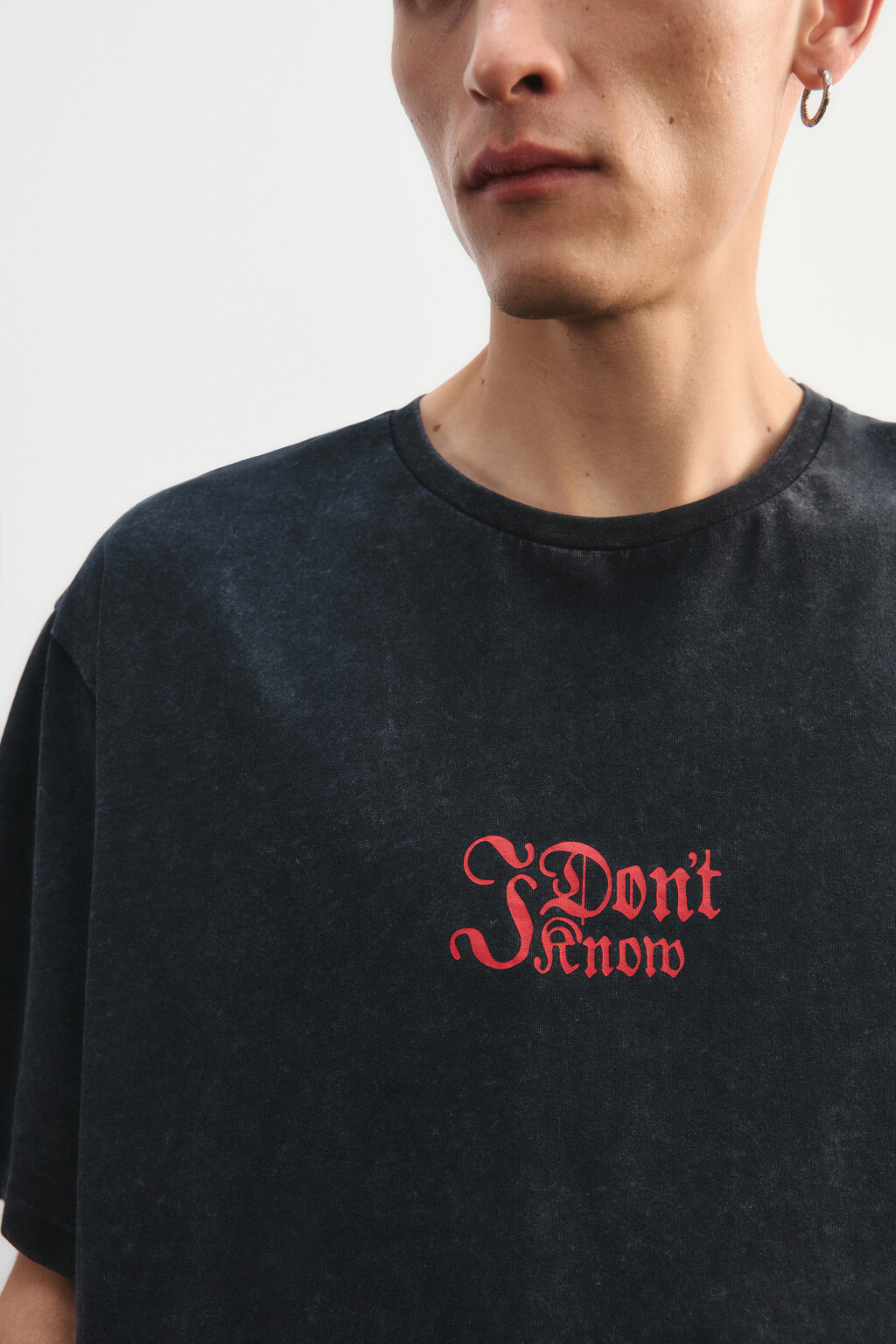 Футболка вареная с принтом - цвет черный - 6