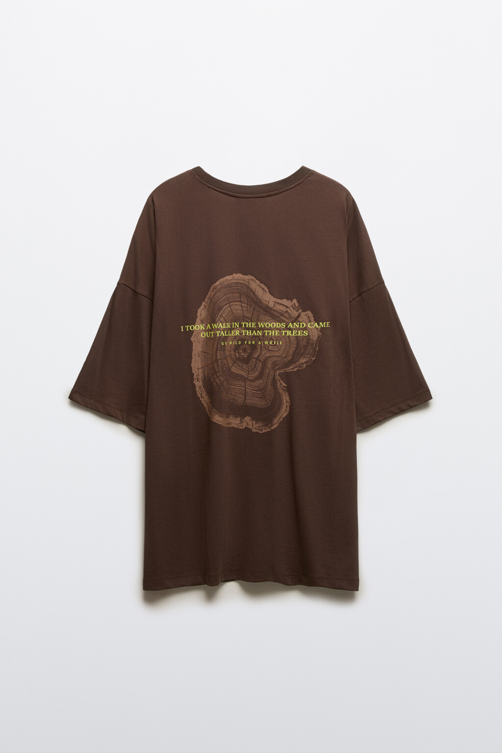 Футболка вареная с принтом - цвет коричневый - 2
