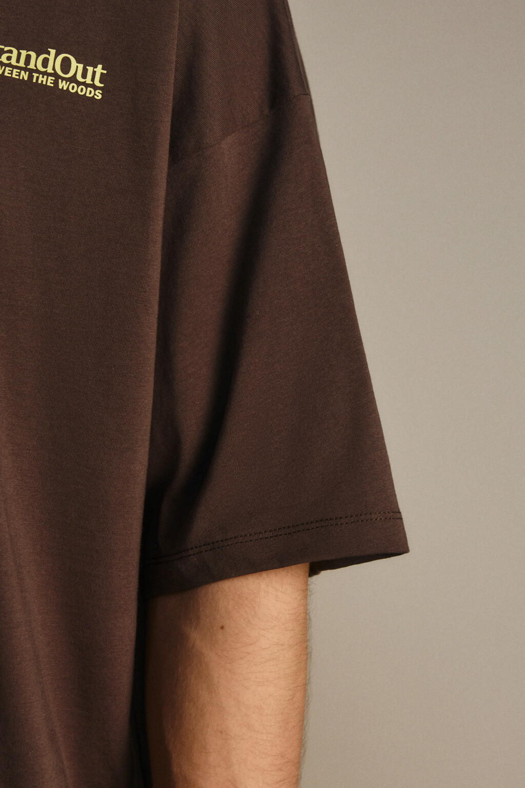 Футболка вареная с принтом - цвет коричневый - 9