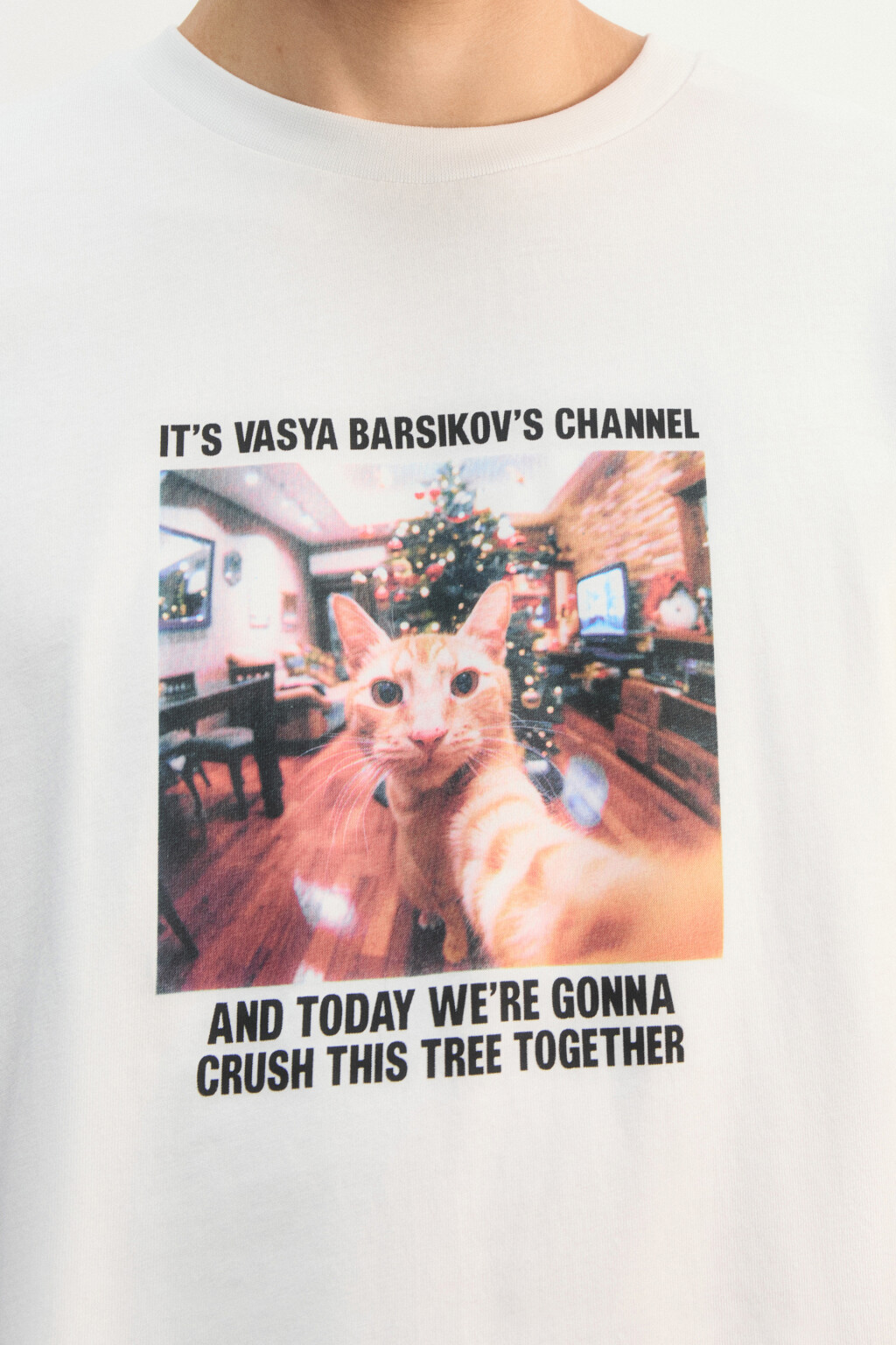 Футболка с новогодним принтом - цвет белый - 5