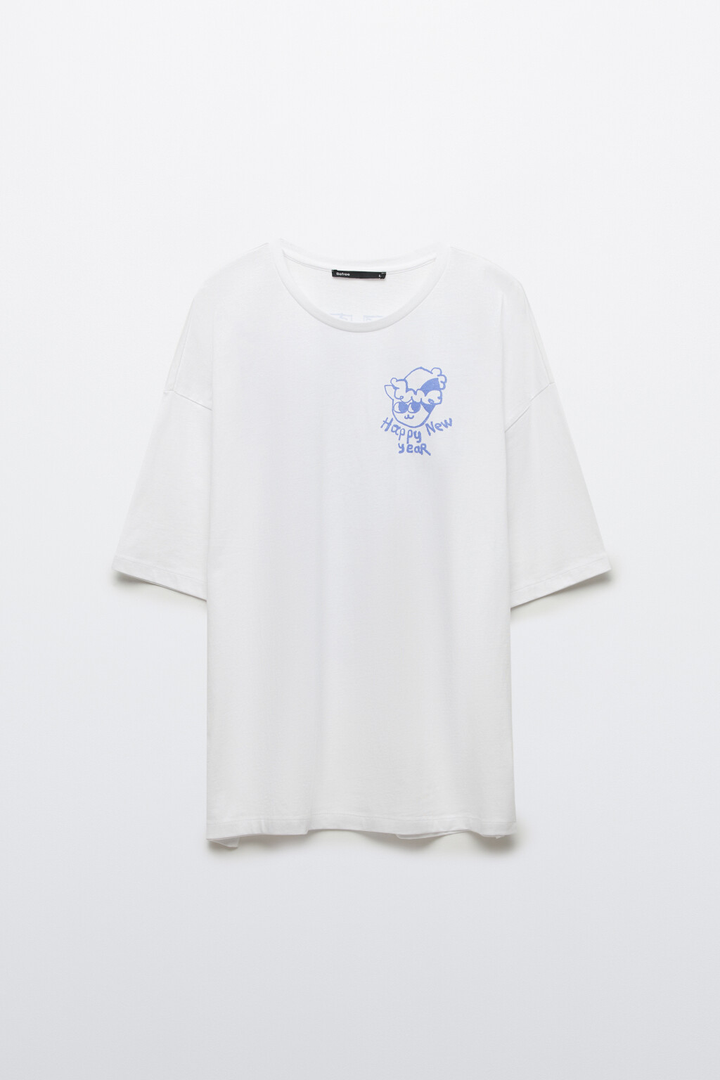 Футболка с новогодним принтом - цвет белый - 7