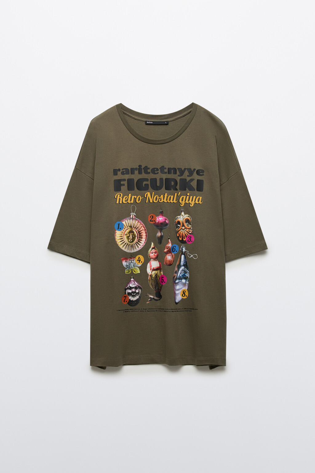 Футболка с новогодним принтом - цвет зеленый - 7