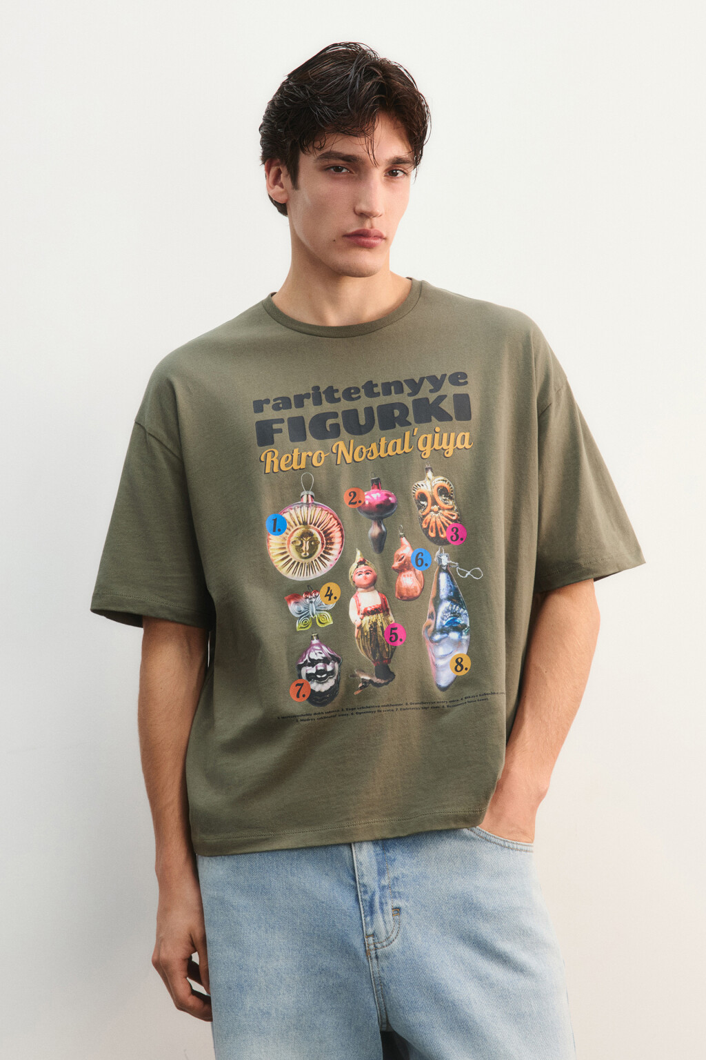 Футболка с новогодним принтом - цвет зеленый - 2