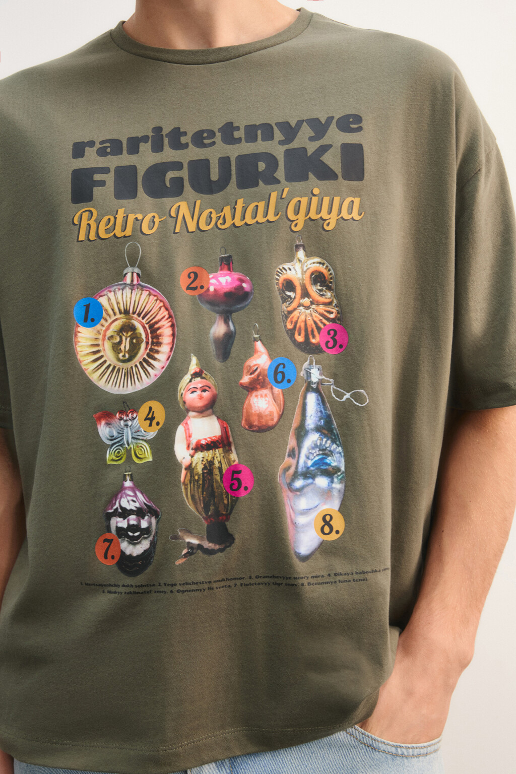 Футболка с новогодним принтом - цвет зеленый - 5