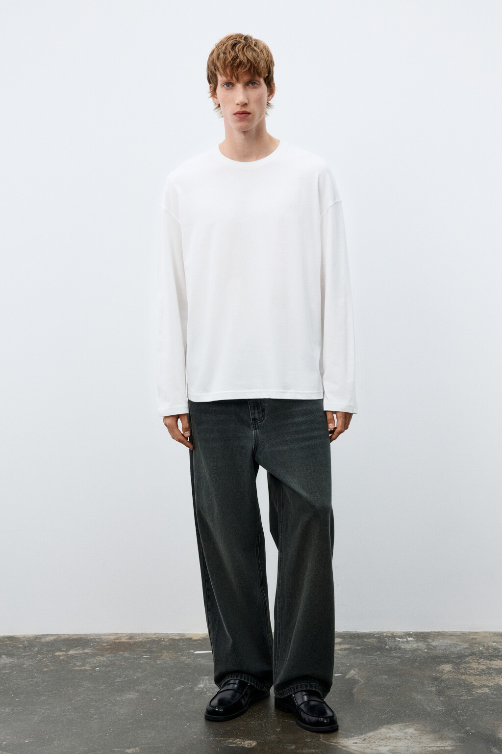 Лонгслив из хлопкового трикотажа - цвет белый - 4