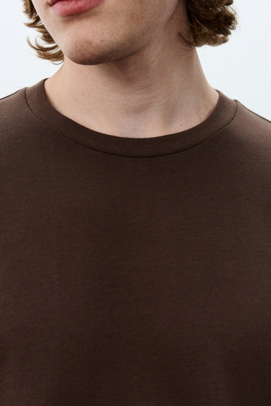 Лонгслив из хлопкового трикотажа - цвет коричневый - 6