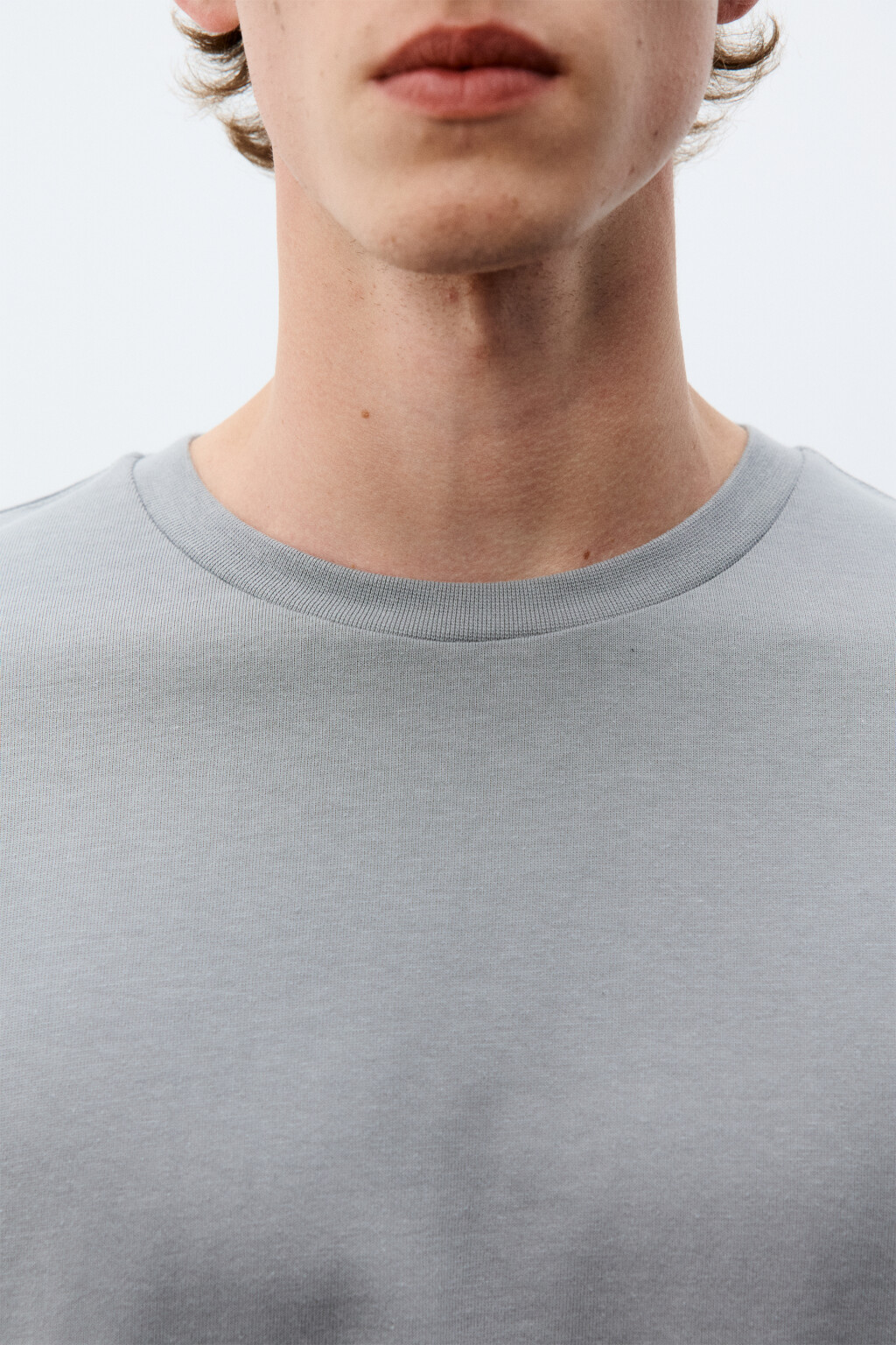 Лонгслив из хлопкового трикотажа - цвет серый - 5