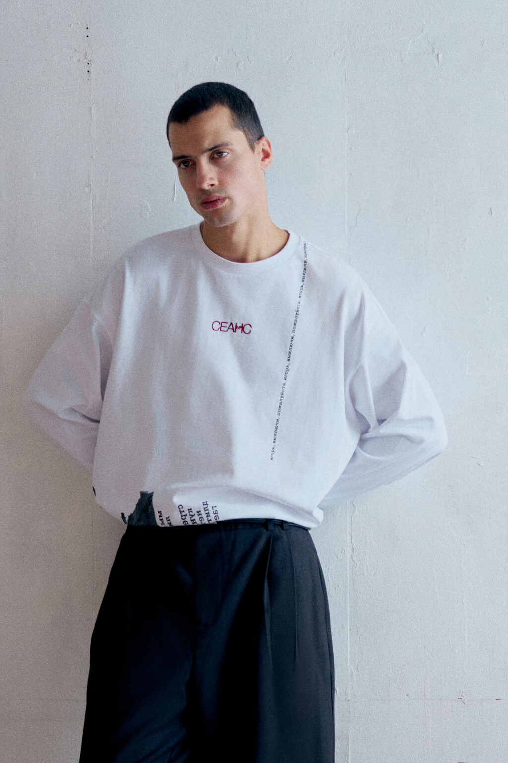 Лонгслив хлопковый с принтом - цвет белый - 9