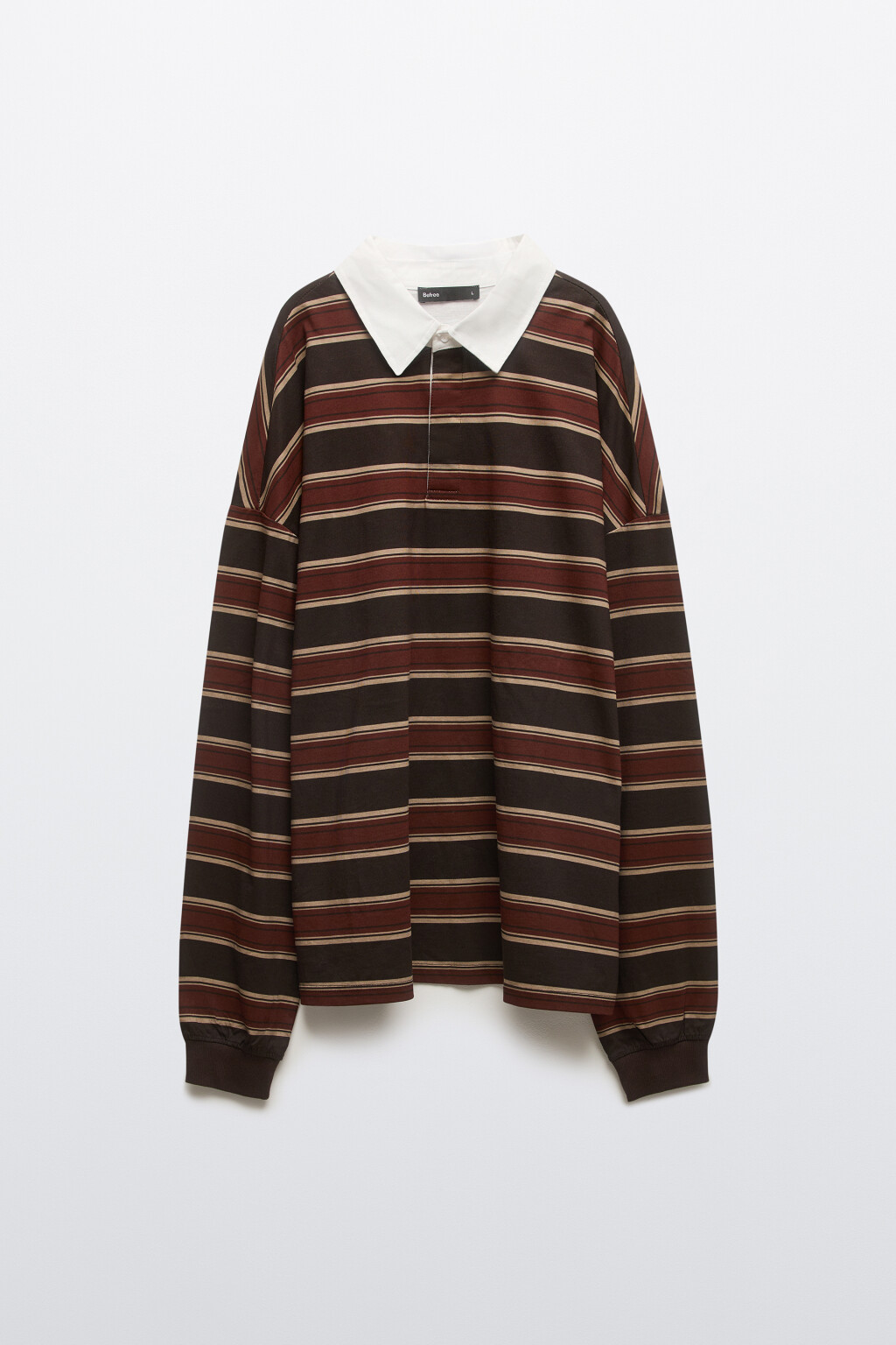 Свитшот в полоску с воротничком - цвет бордовый - 8