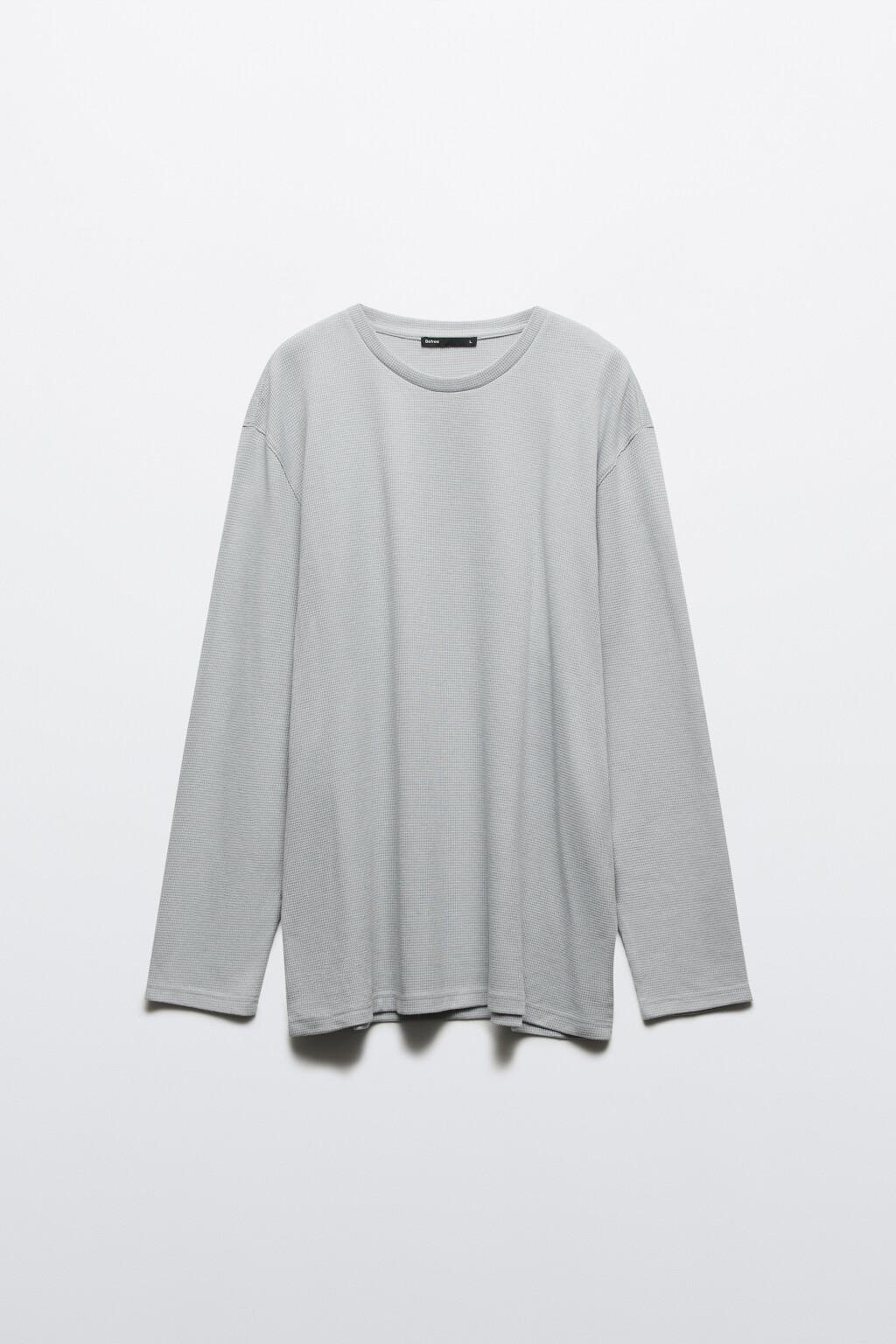 Лонгслив из фактурного трикотажа - цвет серый - 7