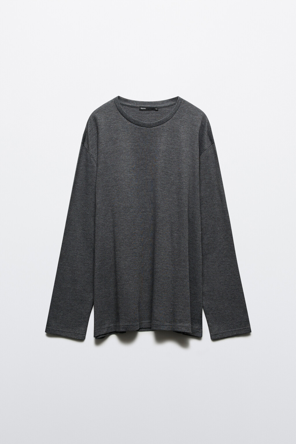 Лонгслив из фактурного трикотажа - цвет черный - 7