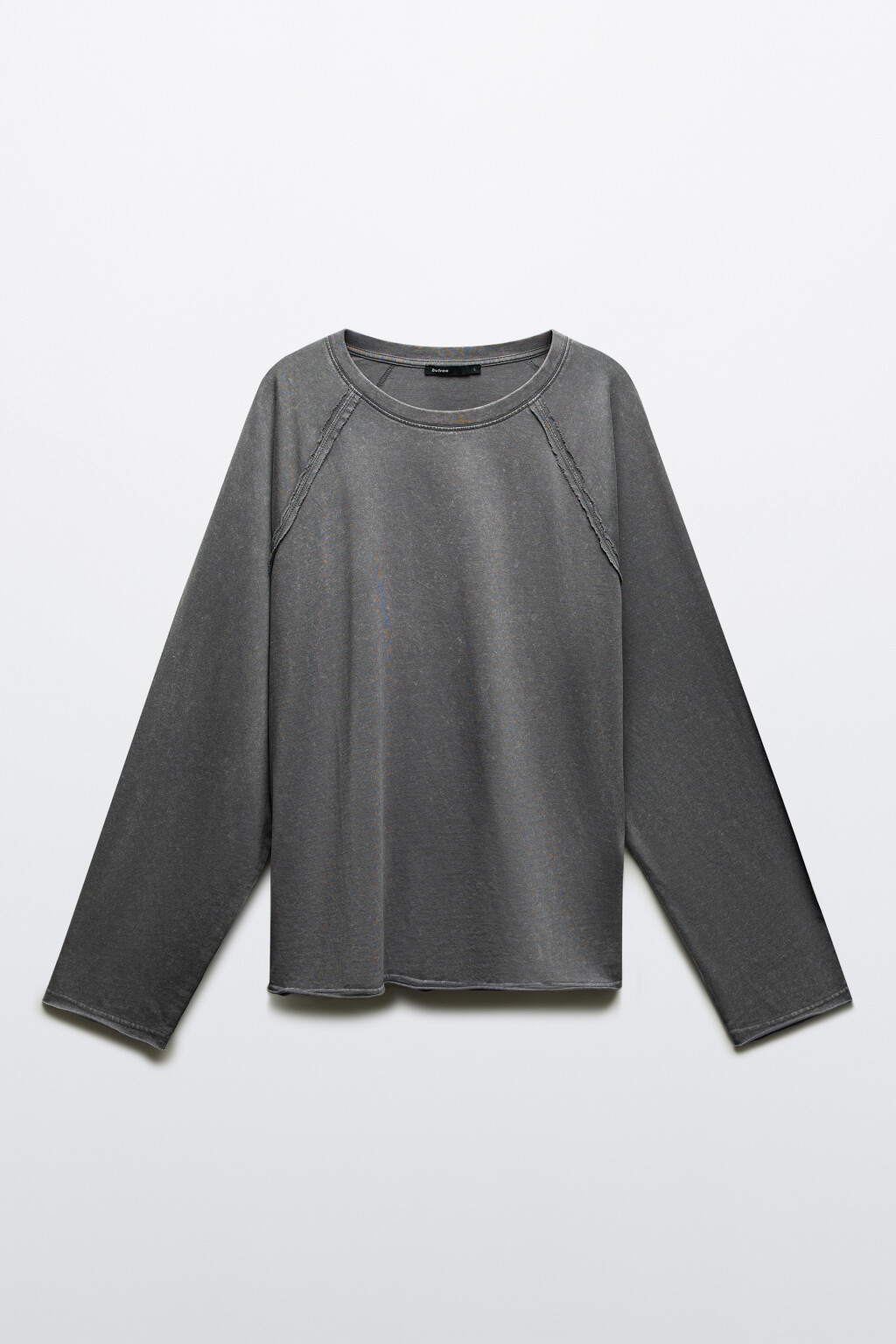 Лонгслив вареный с открытыми срезами - цвет серый - 8
