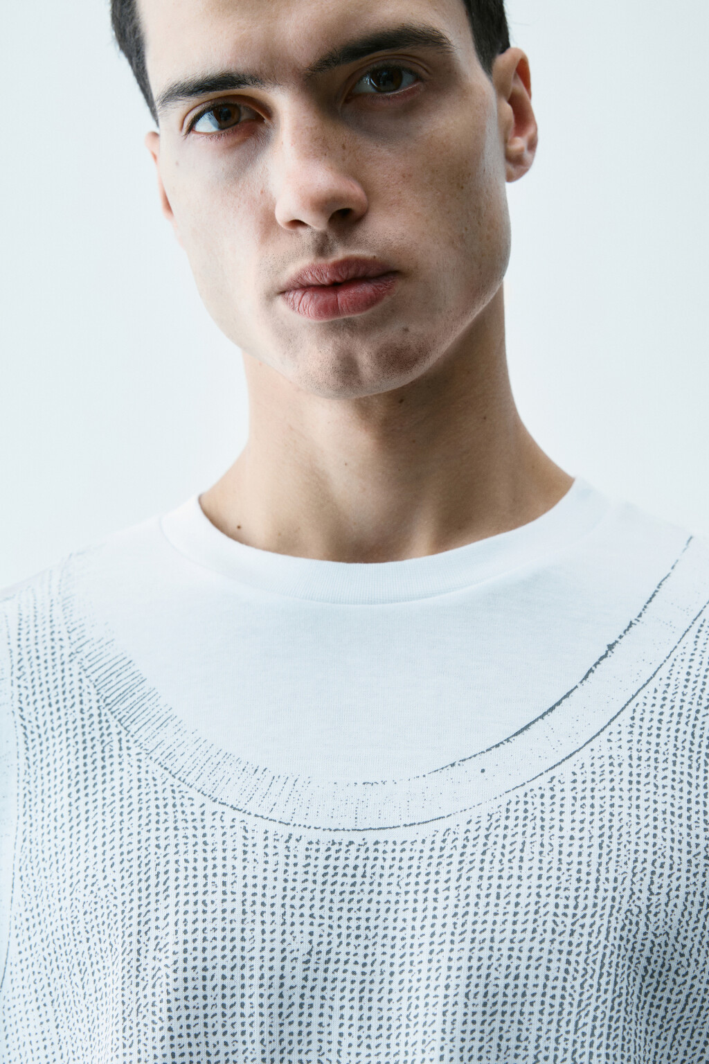 Лонгслив хлопковый с принтом - цвет белый - 6