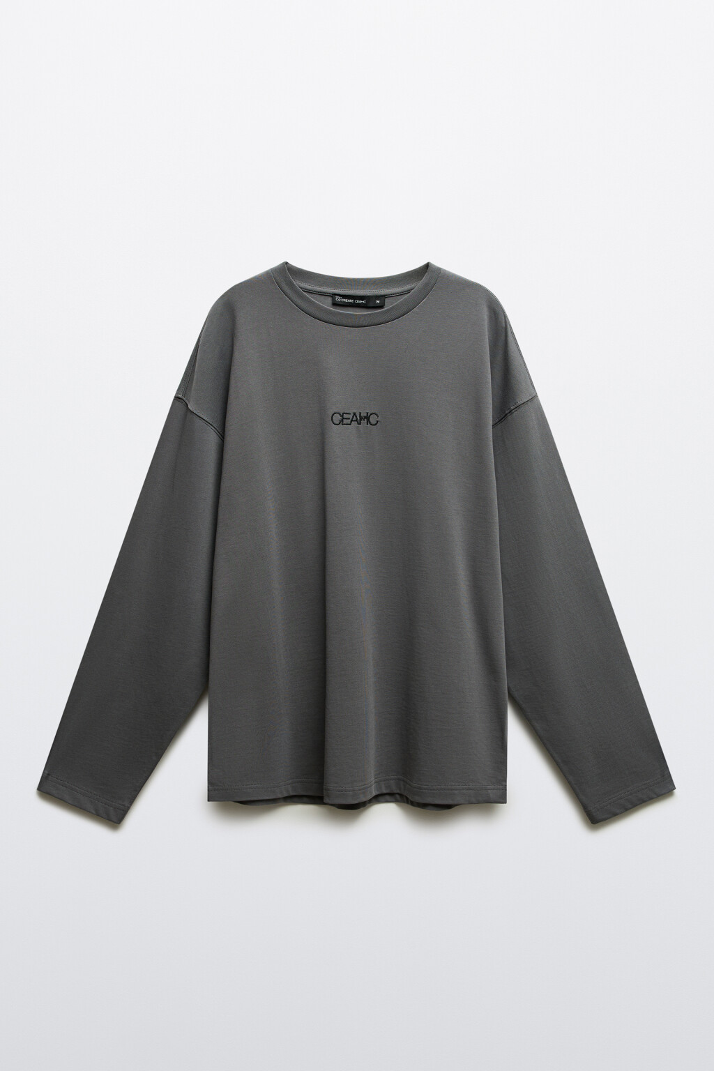 Лонгслив хлопковый с принтом - цвет серый - 8